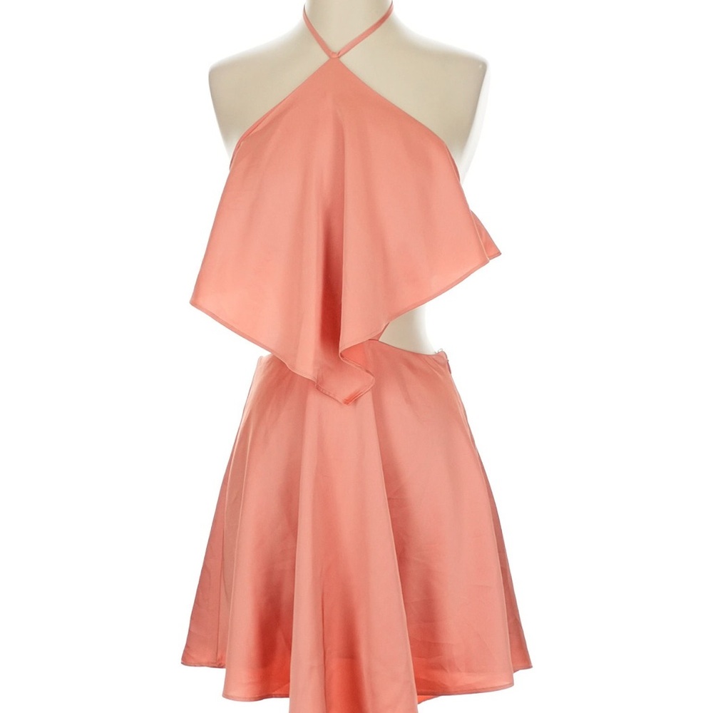 Lovers + Friends Asymmetrical Ruffled Halter Dress